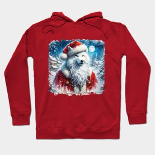 funny wolf Santa merry Christmas Hoodie